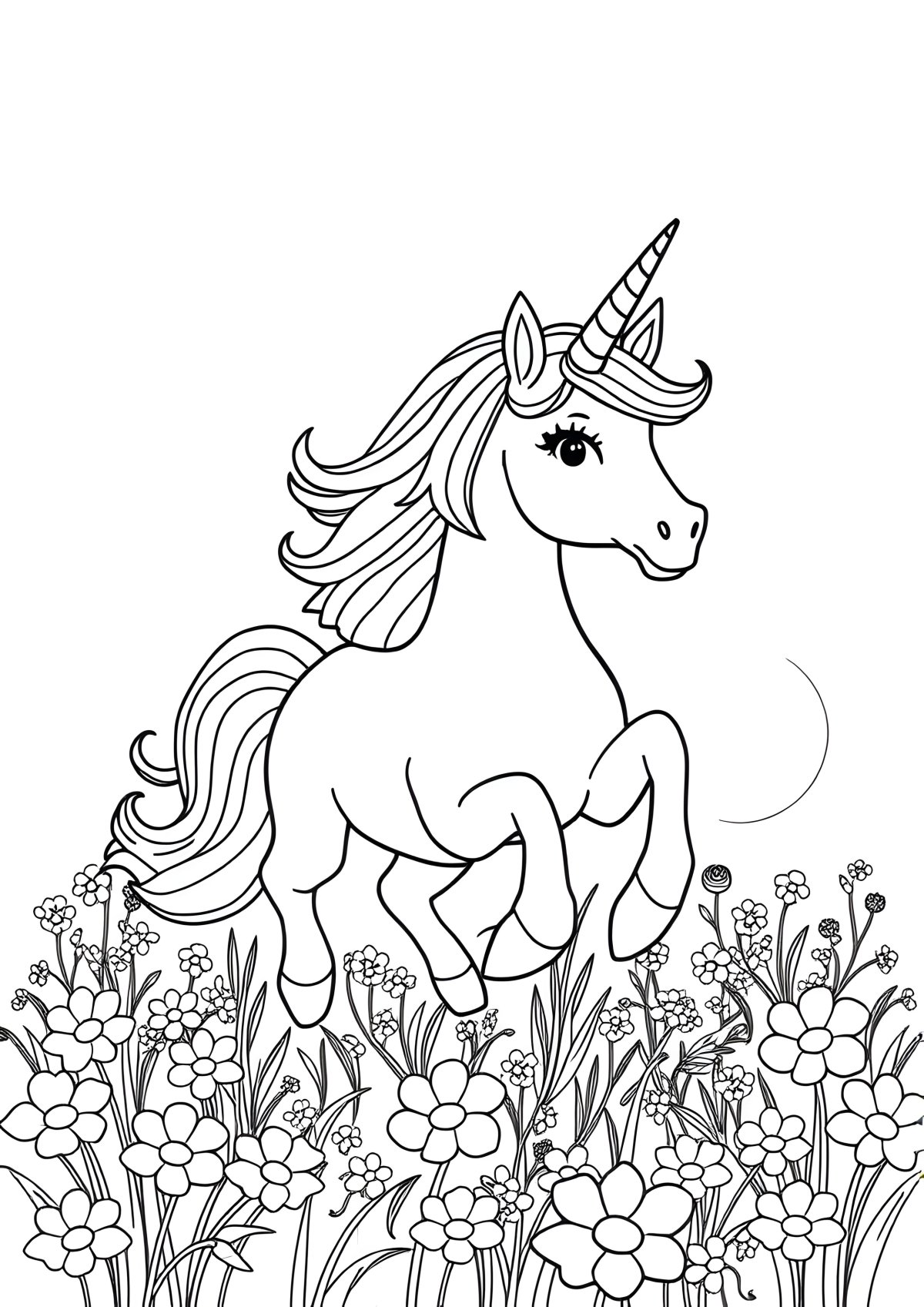 Printable Coloring Page Of A Unicorn coloring page for kids