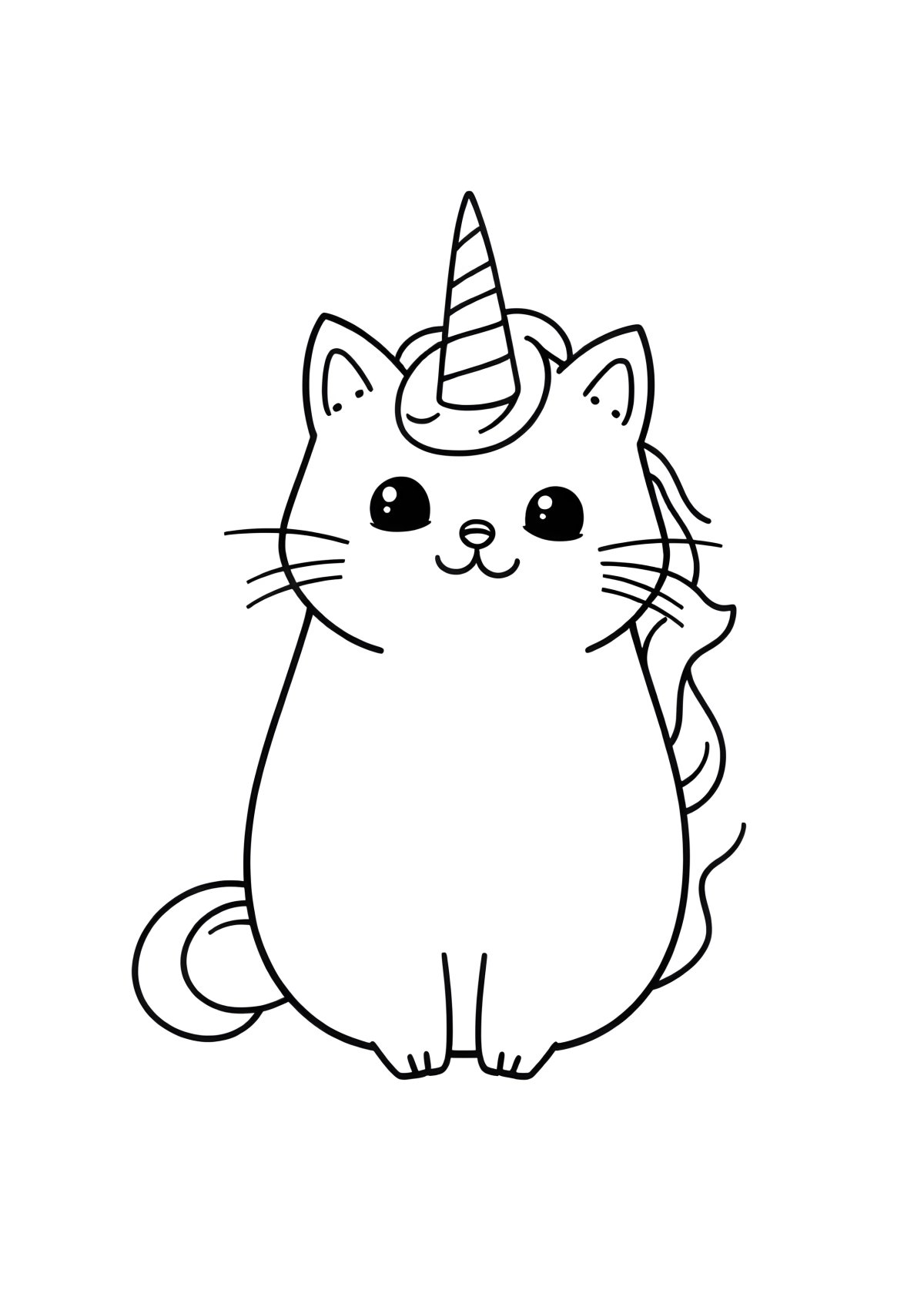 Pusheen Cat Coloring Page Unicorn coloring page for kids