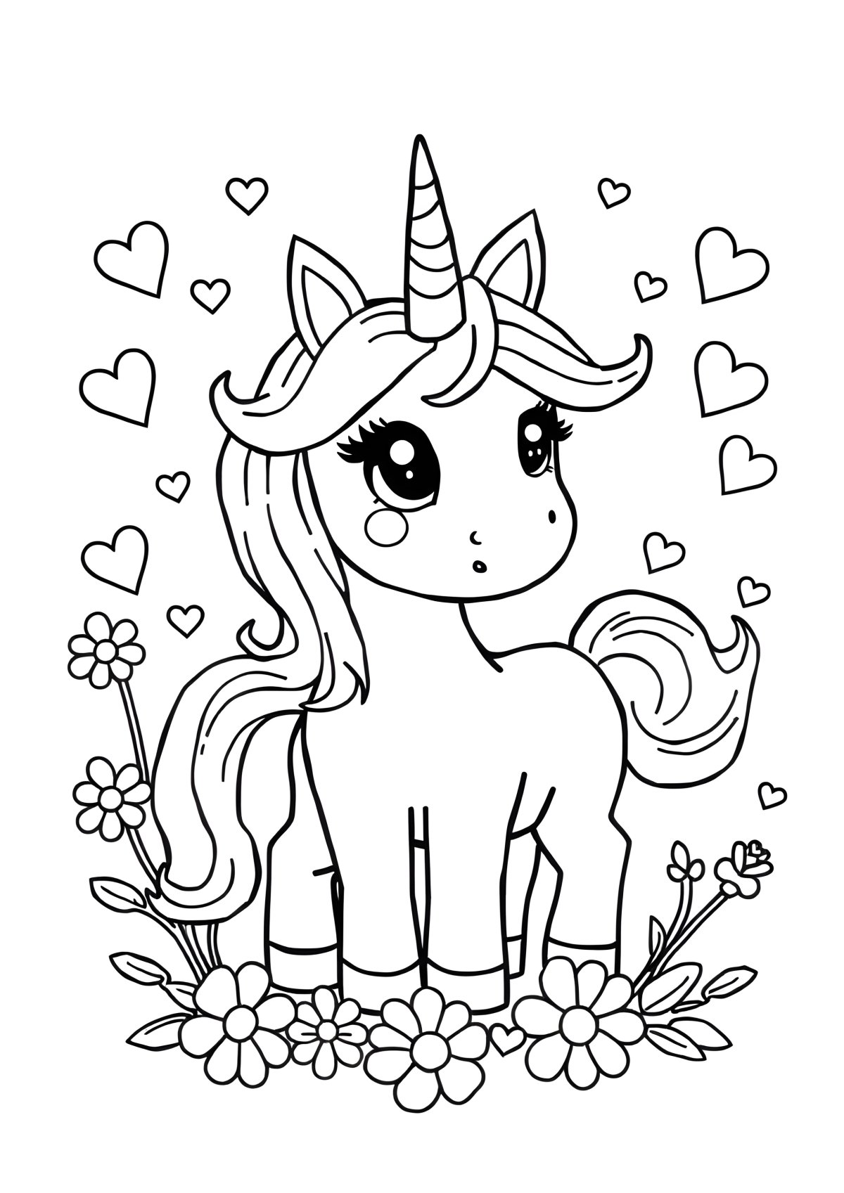Children Coloring Page Unicorn coloring page for kids