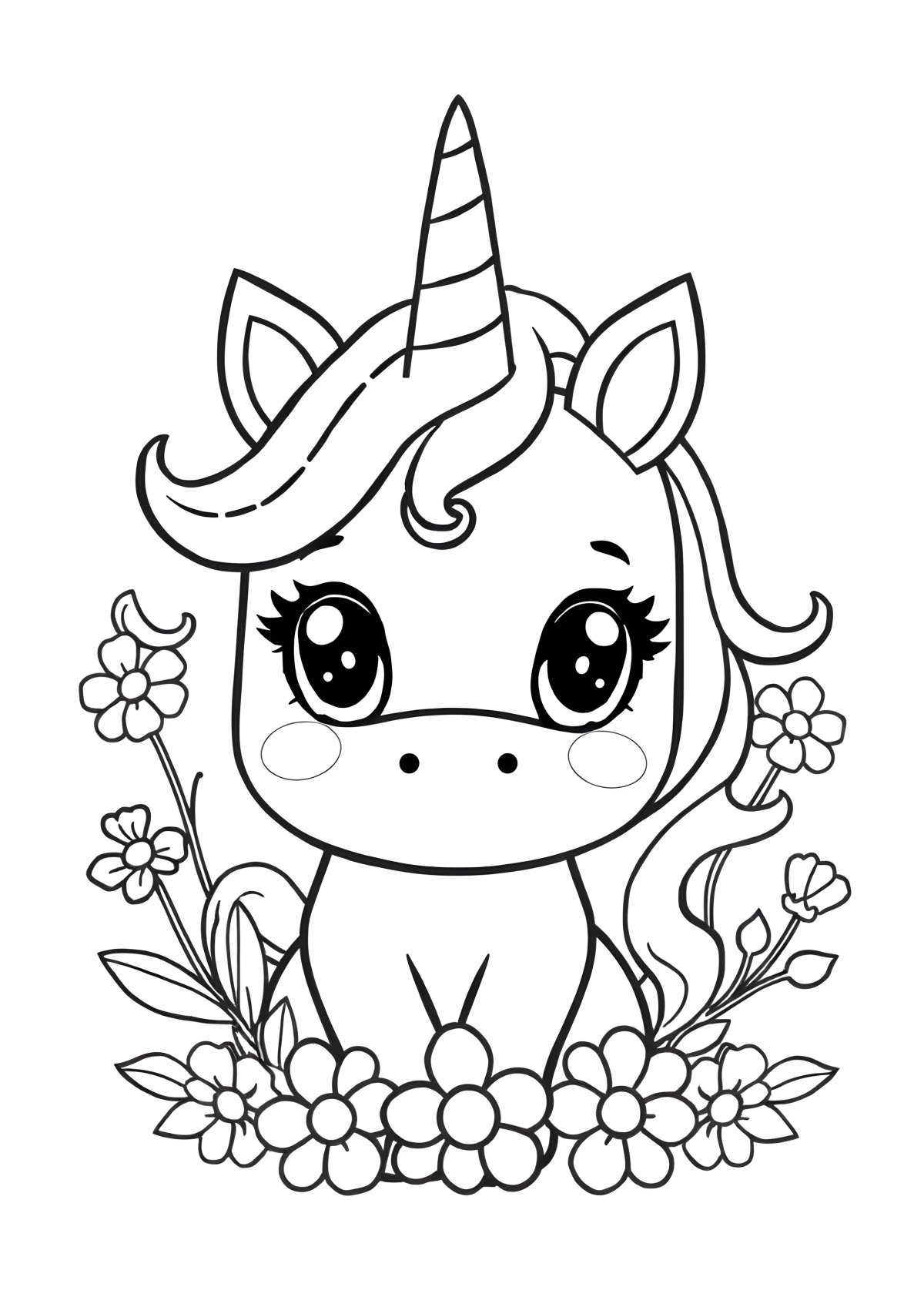 Emoji Cute Unicorn Coloring Page coloring page for kids
