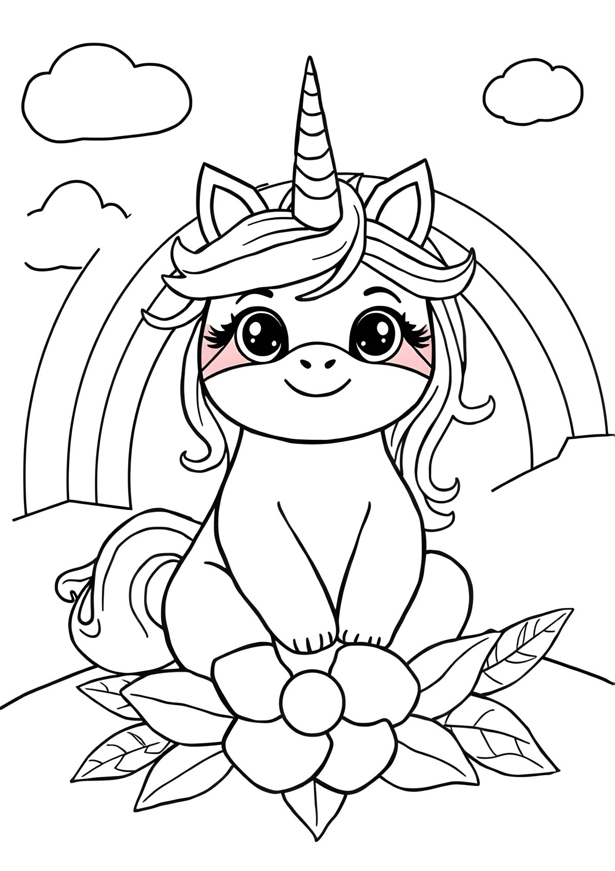 Sloth Unicorn Coloring Page coloring page for kids