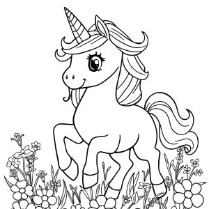 Printable Unicorn Coloring Page For Free coloring page for kids