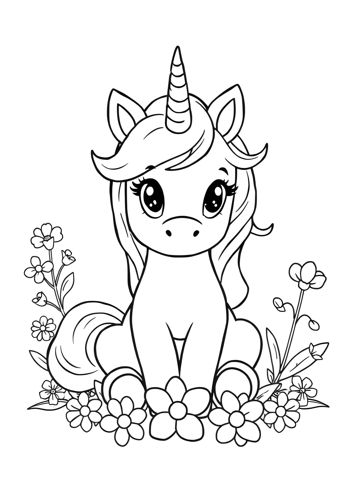 Coloring Sheet Cute Baby Unicorn Coloring Page coloring page for kids
