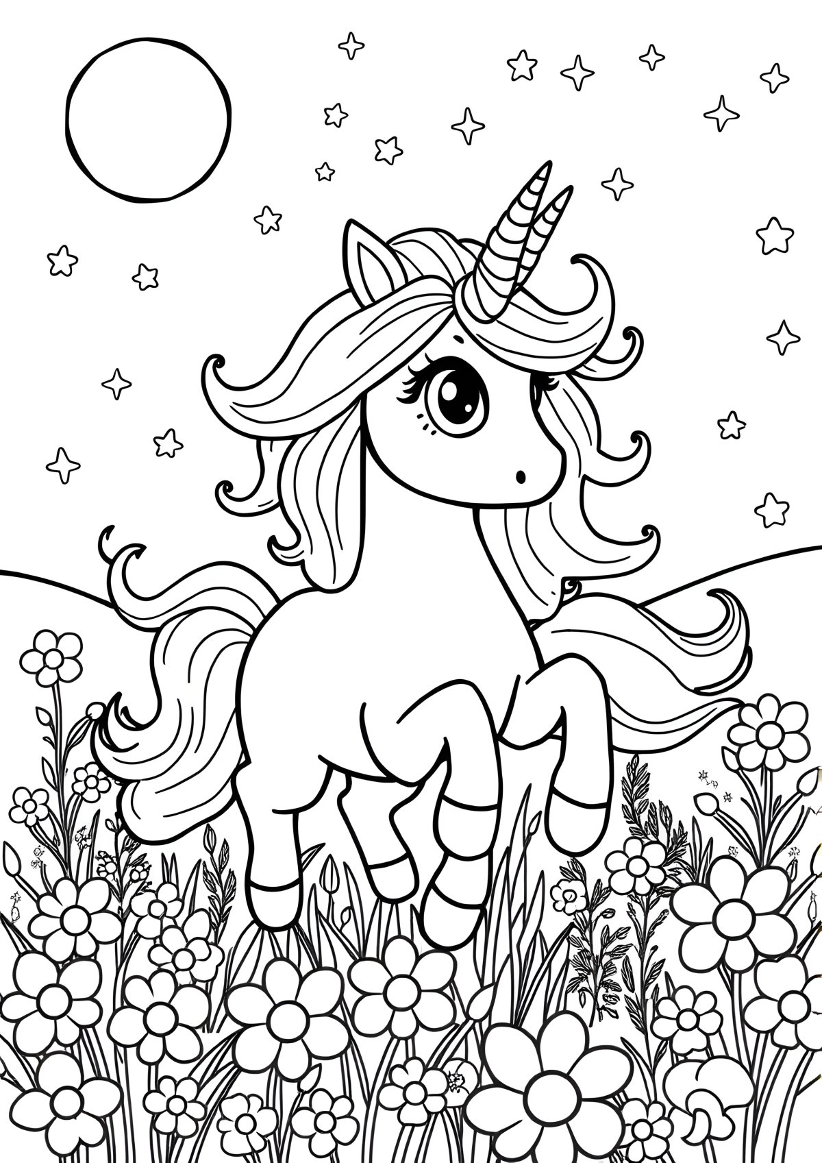 Printable Unicorn Coloring Page Pdf coloring page for kids