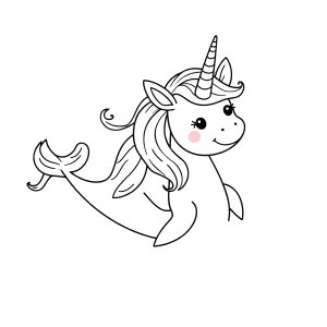 Unicorn And Narwhal Coloring Page coloring page for kids