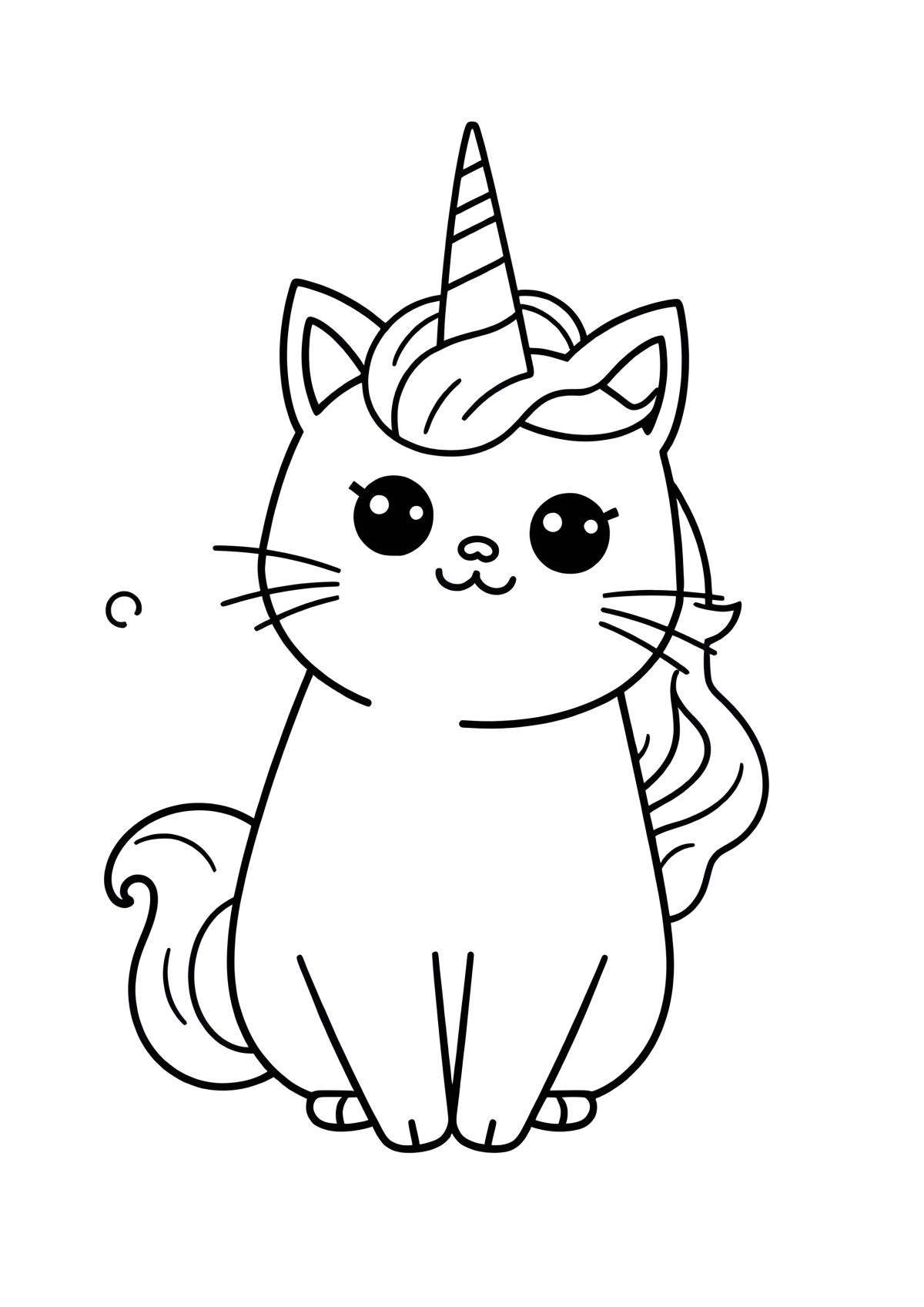 Unicorn Cute Pusheen Cat Coloring Page coloring page for kids