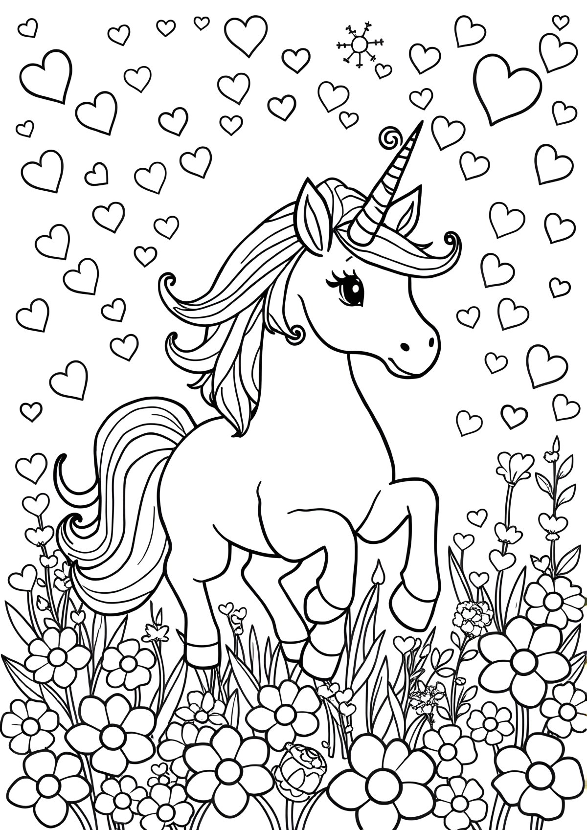 Cool Coloring Page Unicorn coloring page for kids
