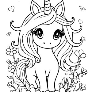 Coloring Page For Little Girls Unicorn coloring page for kids