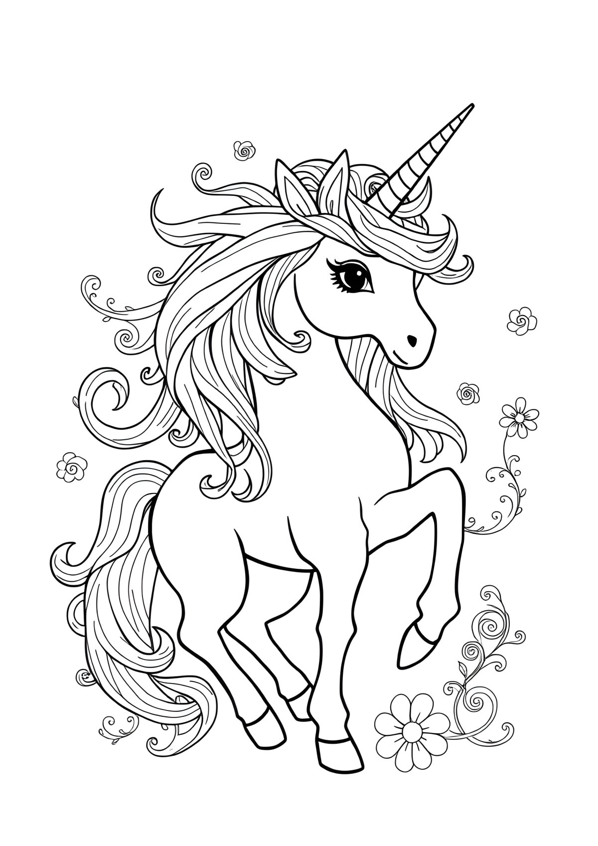 Coloring Page For Teenagers Unicorn coloring page for kids