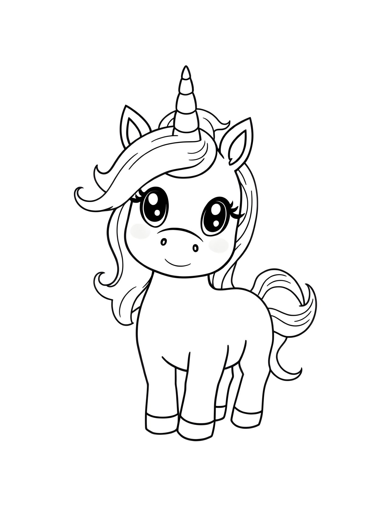 Easy Baby Unicorn Easy Unicorn Coloring Page For Kids coloring page for kids