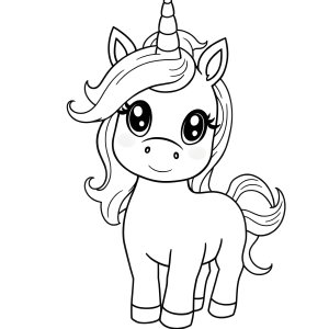 Easy Baby Unicorn Easy Unicorn Coloring Page For Kids coloring page for kids