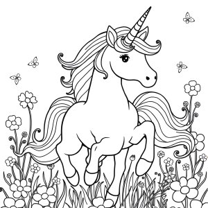 Unicorn Coloring Page For Printing Printable coloring page for kids