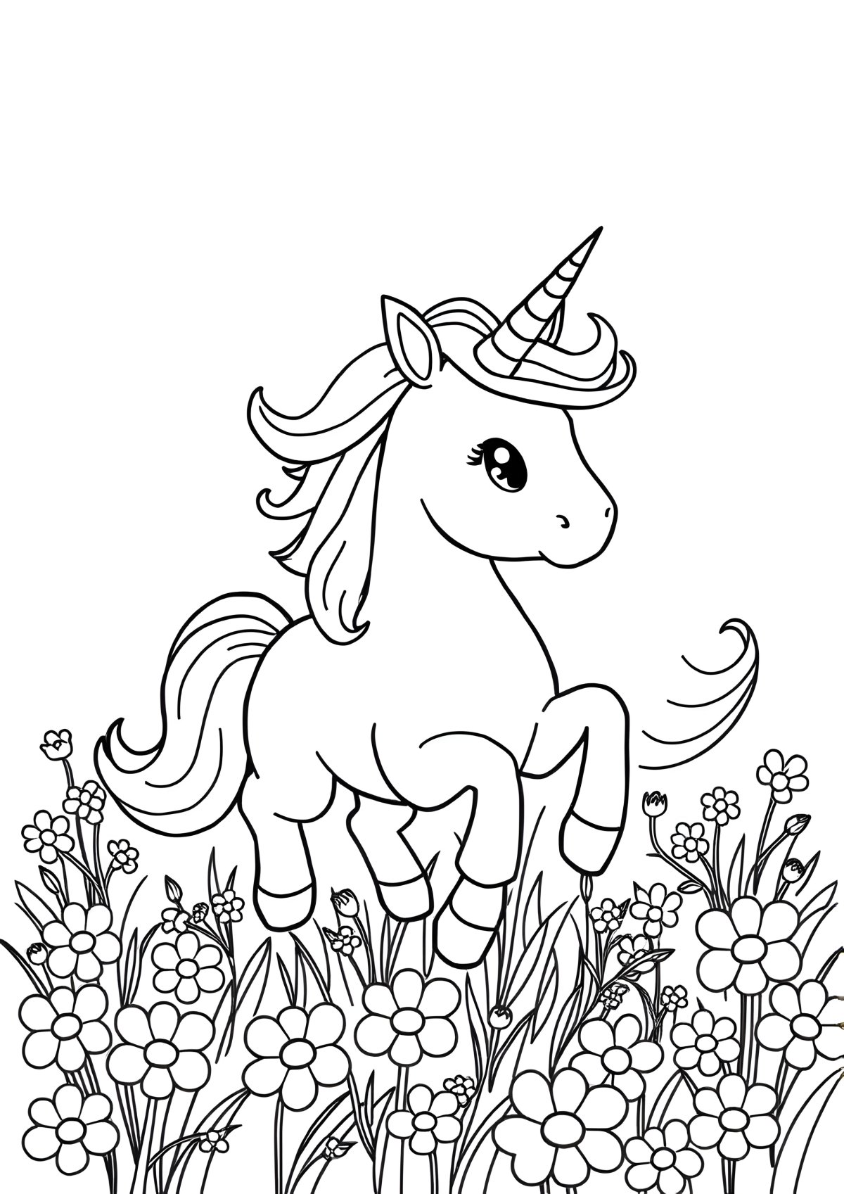 Unicorn Coloring Page Pdf Free Download coloring page for kids