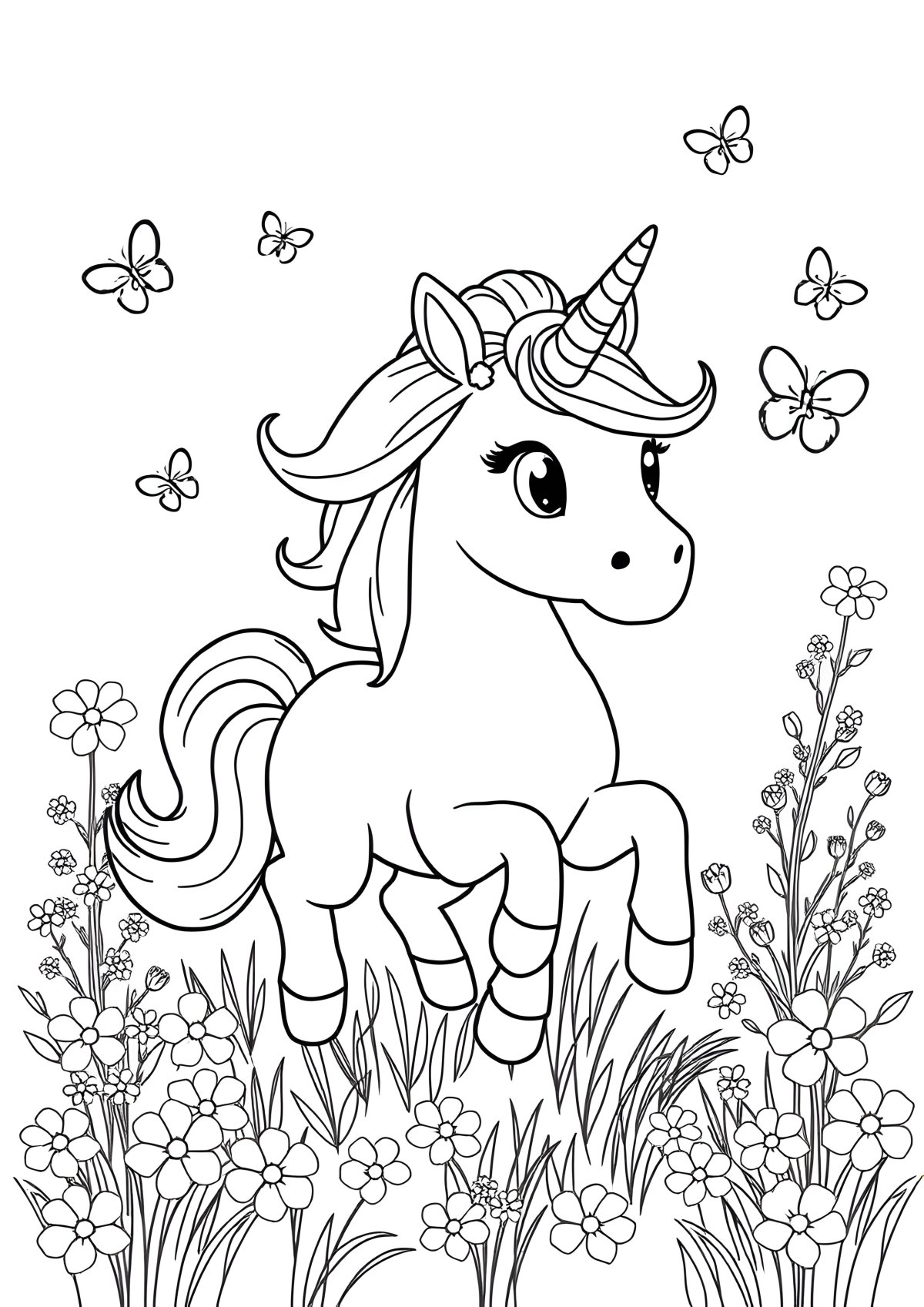 Colouring Page For Kids Unicorn coloring page for kids