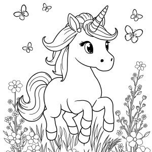 Colouring Page For Kids Unicorn coloring page for kids