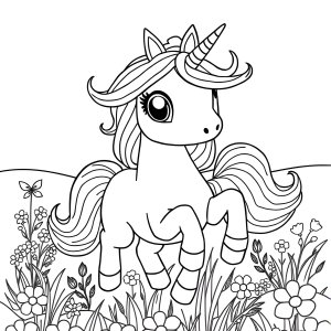 Colouring Page Unicorn coloring page for kids