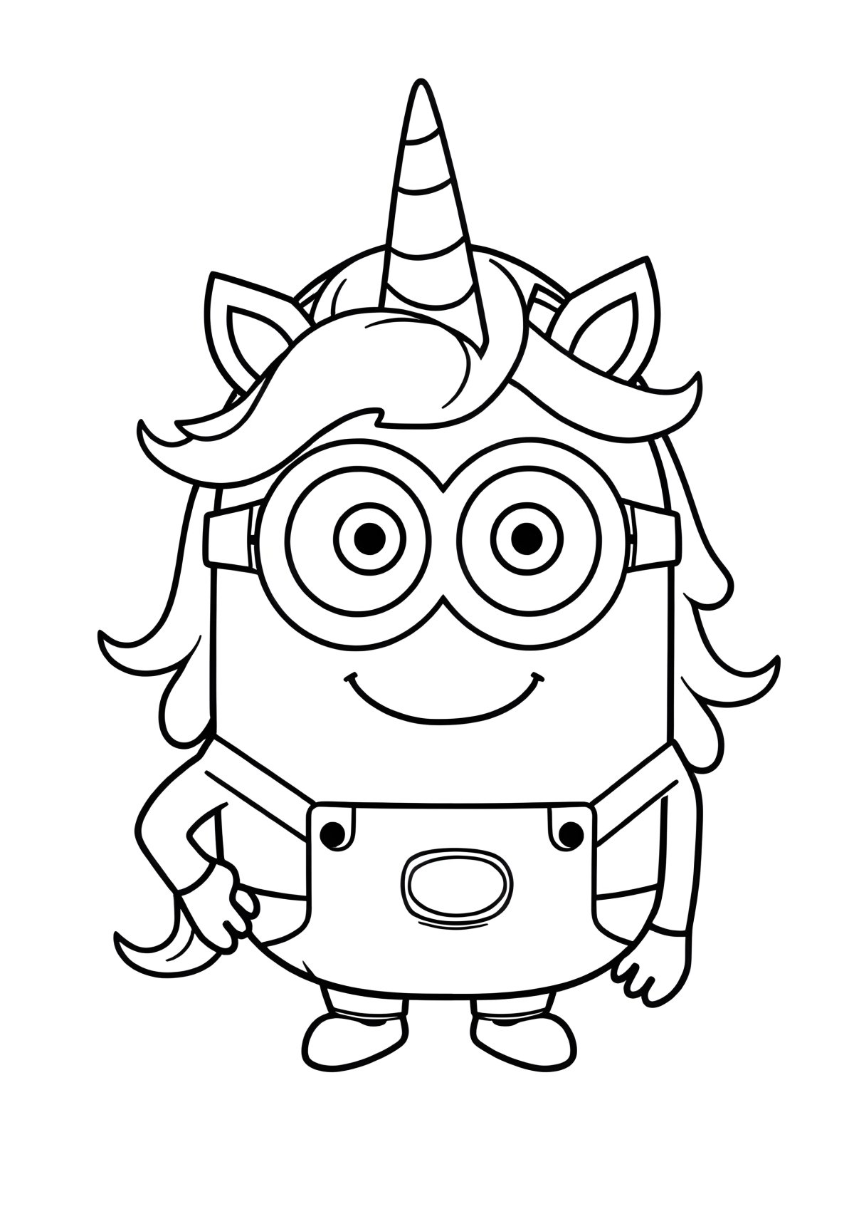 Coloring Page Minions Unicorn coloring page for kids