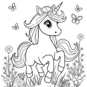 Free Coloring Page For Girls Unicorn coloring page for kids