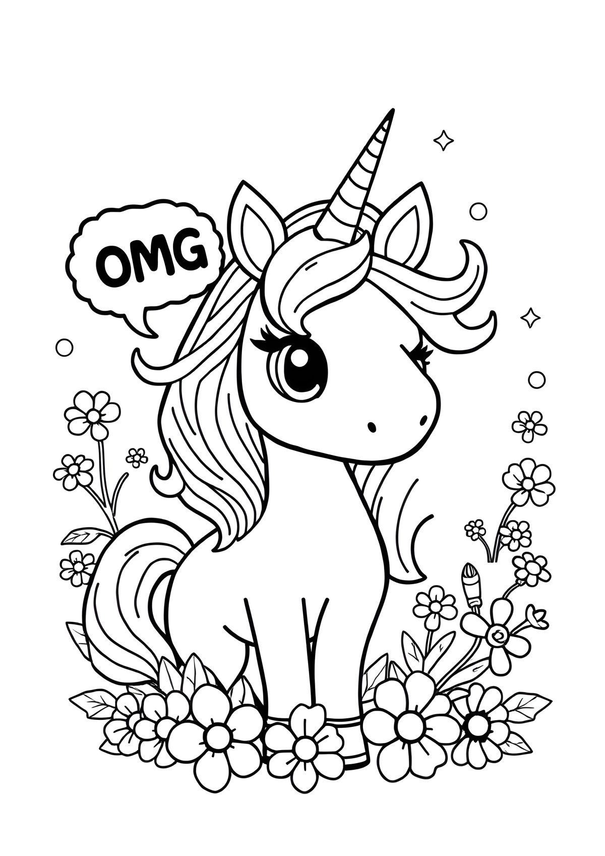 Lol Omg Coloring Page Unicorn coloring page for kids