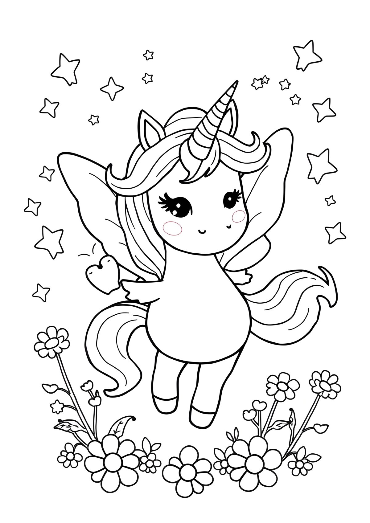 Unicorn Tooth Fairy Coloring Page coloring page for kids