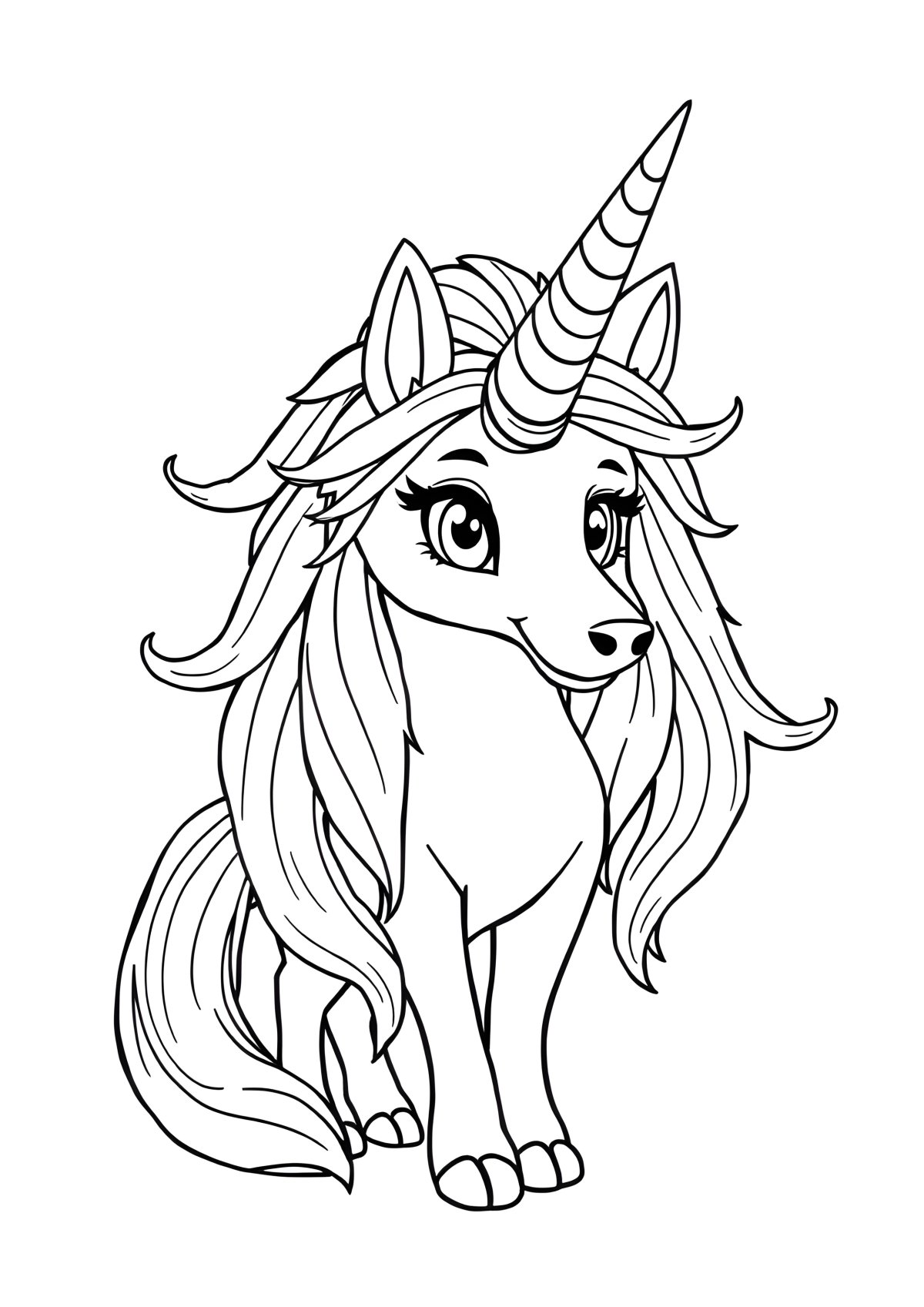 Unicorn Wolf Coloring Page coloring page for kids