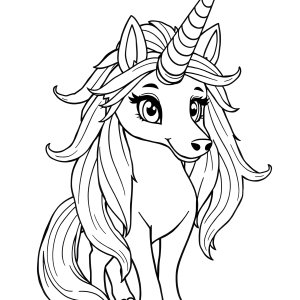 Unicorn Wolf Coloring Page coloring page for kids