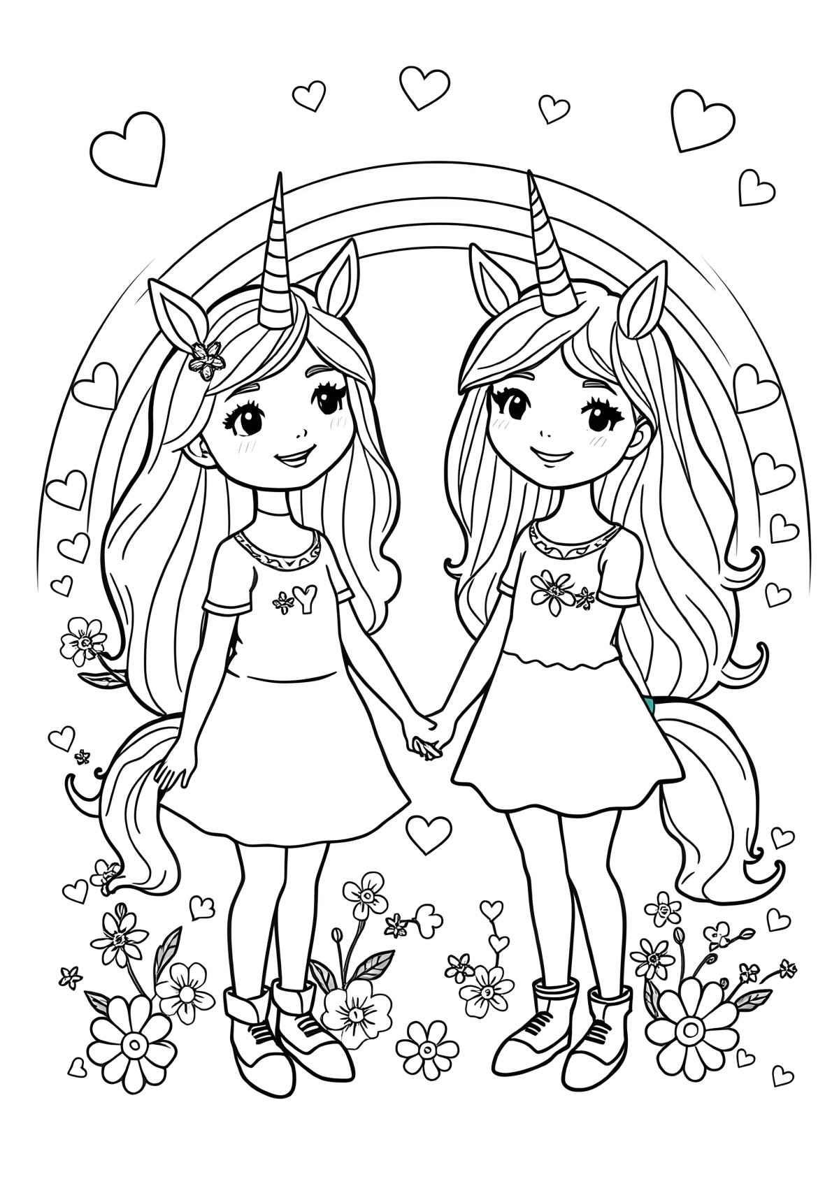 Bff Coloring Page For Girls Unicorn coloring page for kids