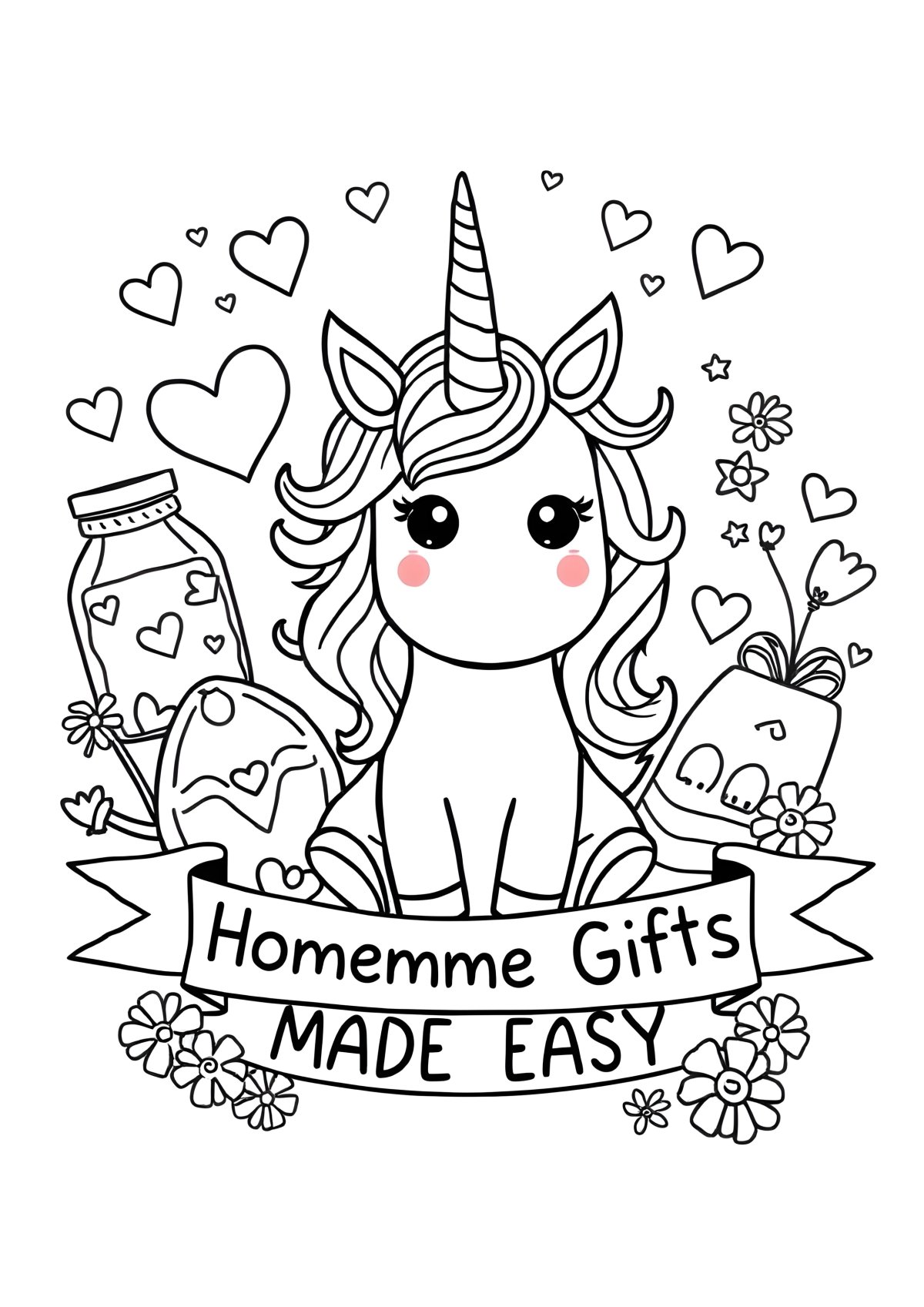 Homemade Gifts Made Easy Unicorn Coloring Page coloring page for kids