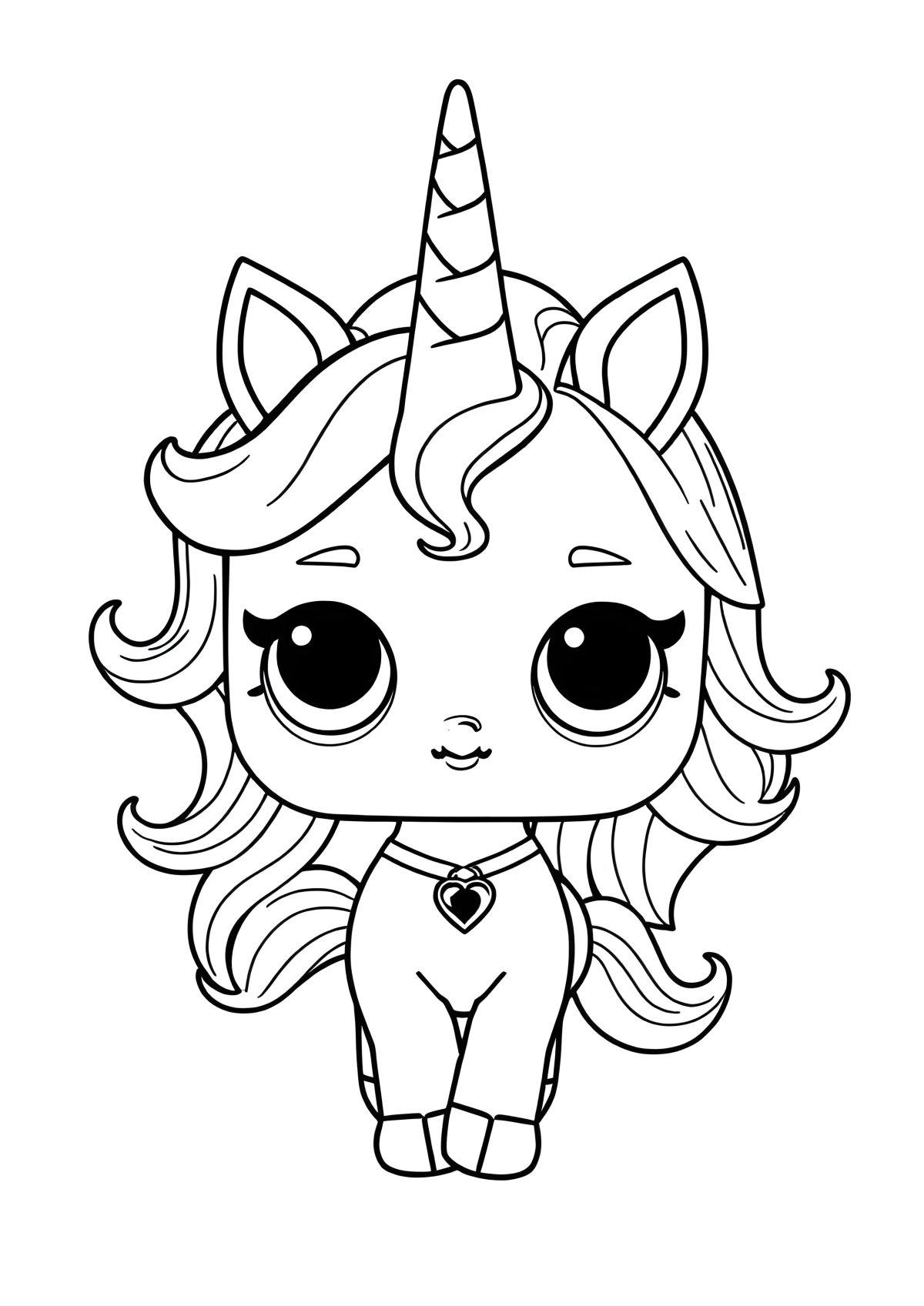 Lol Surprise Doll Coloring Page Printable Unicorn coloring page for kids