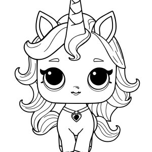 Lol Surprise Doll Coloring Page Printable Unicorn coloring page for kids