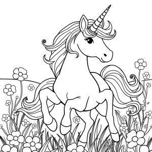 Unicorn Coloring Page To Print For Free coloring page for kids