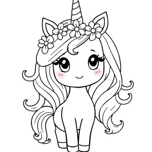 Chibi Unicorn Girl Coloring Page coloring page for kids