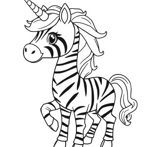 Zebra Unicorn Coloring Page coloring page for kids