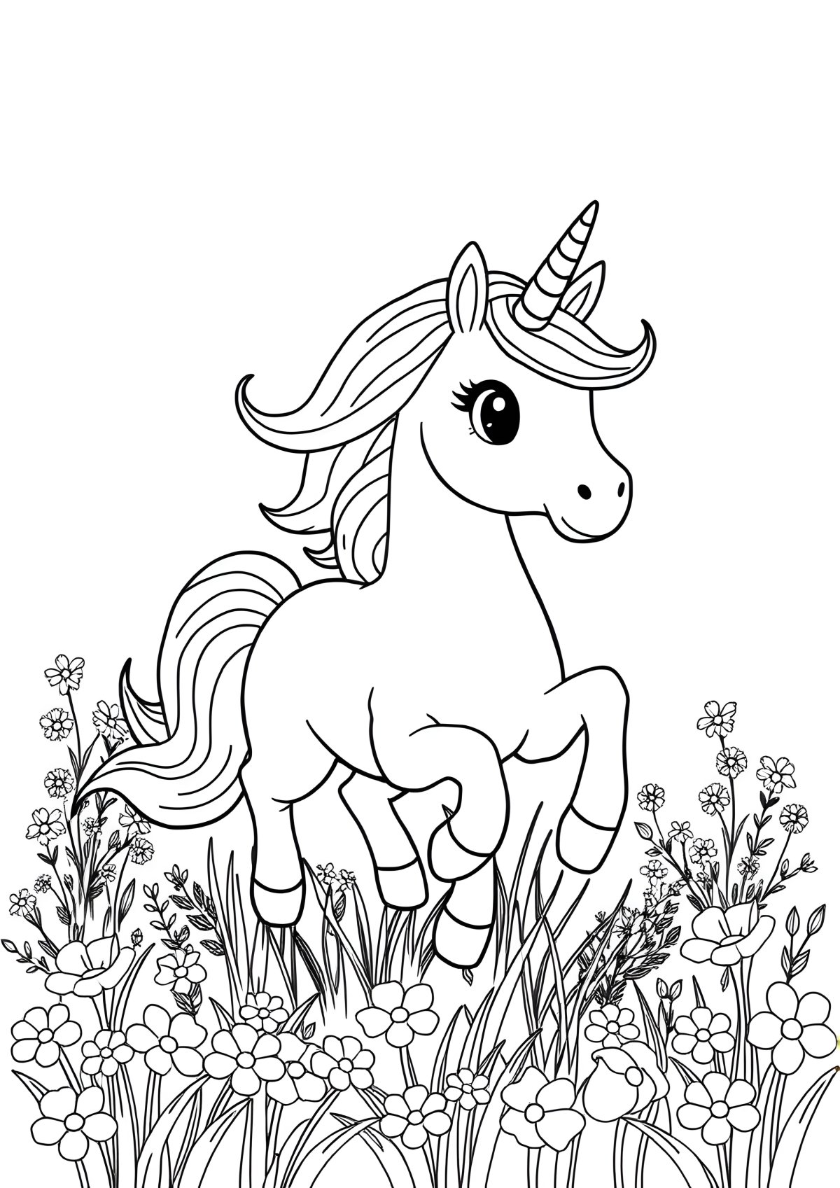 Free Printable Coloring Page For Kids Unicorn coloring page for kids