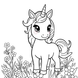 Little Unicorn Coloring Page coloring page for kids