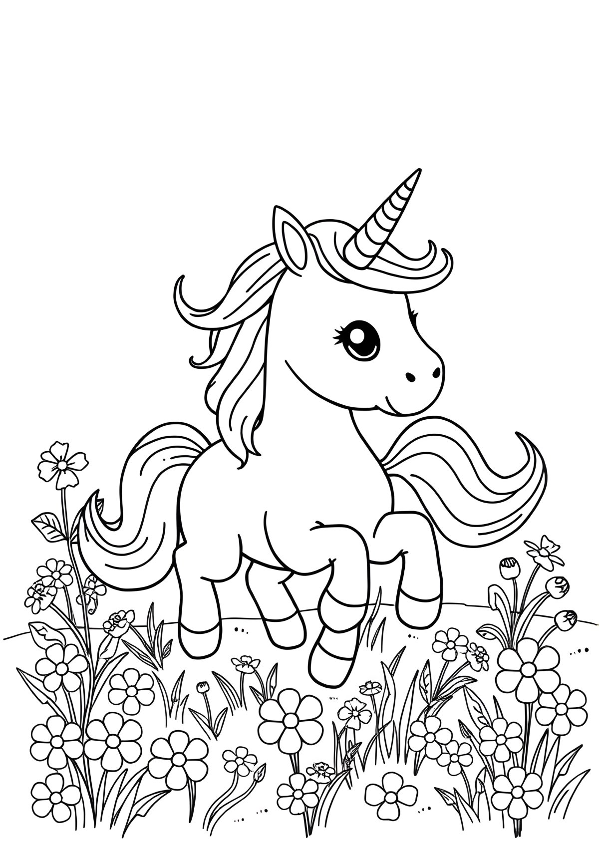 Free Unicorn Coloring Page For Kindergarten coloring page for kids
