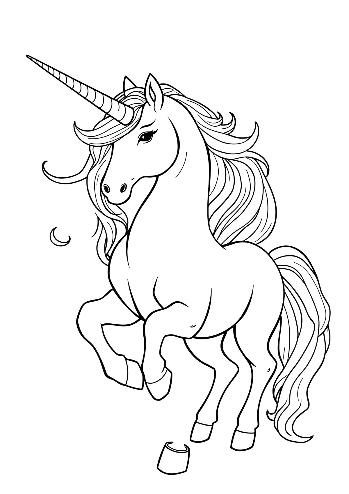 Printable Hard Realistic Unicorn Coloring Page coloring page for kids