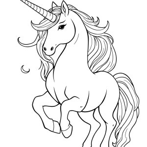 Printable Hard Realistic Unicorn Coloring Page coloring page for kids