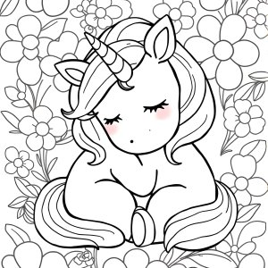 Unicorn Baby Animal Coloring Page coloring page for kids