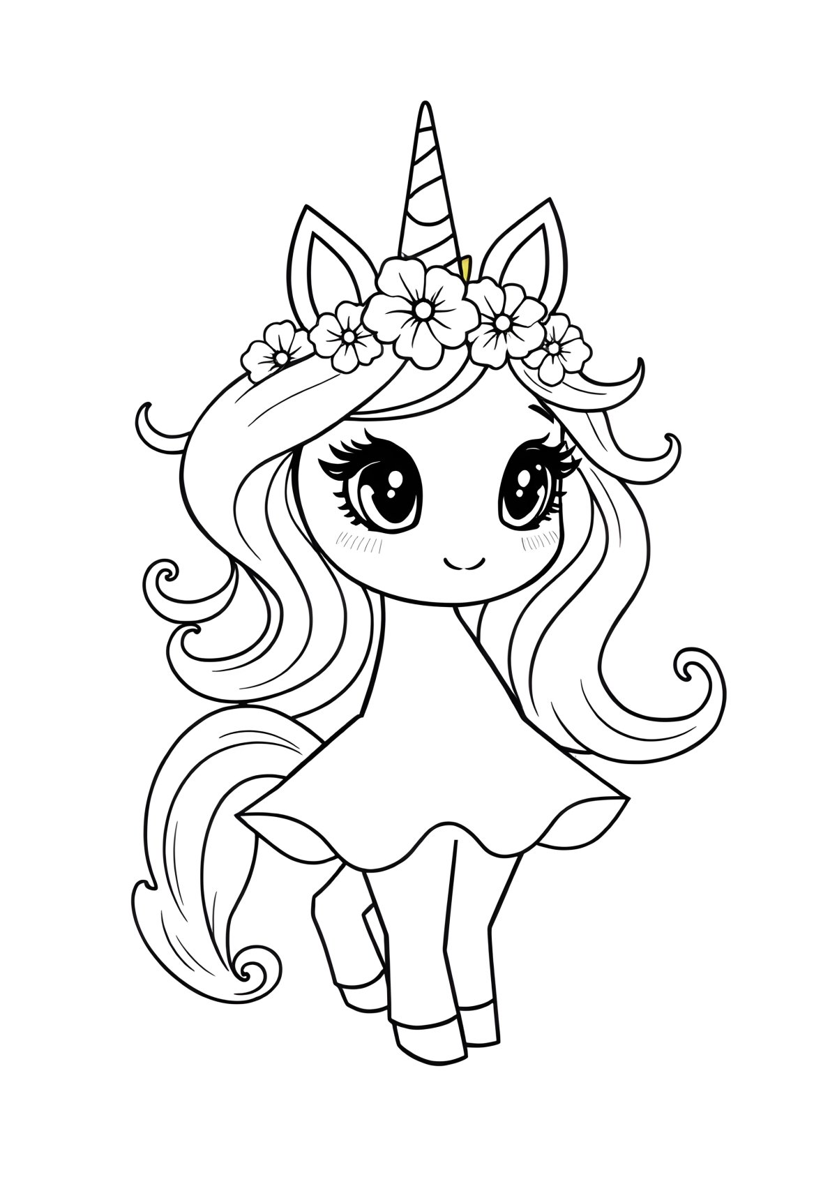 Draw So Cute Coloring Page Unicorn Girl coloring page for kids