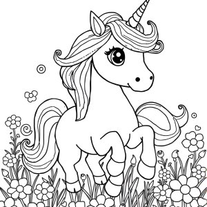 Super Coloring Page Unicorn coloring page for kids