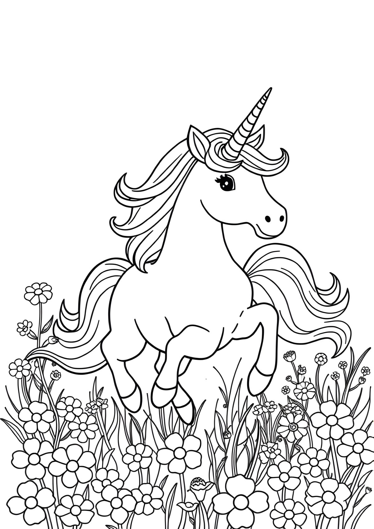 Coloring Page Of A Unicorn That You Can Print coloring page for kids