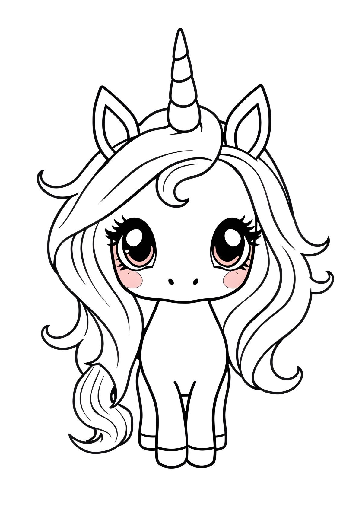 Easy Unicorn Girl Coloring Page coloring page for kids