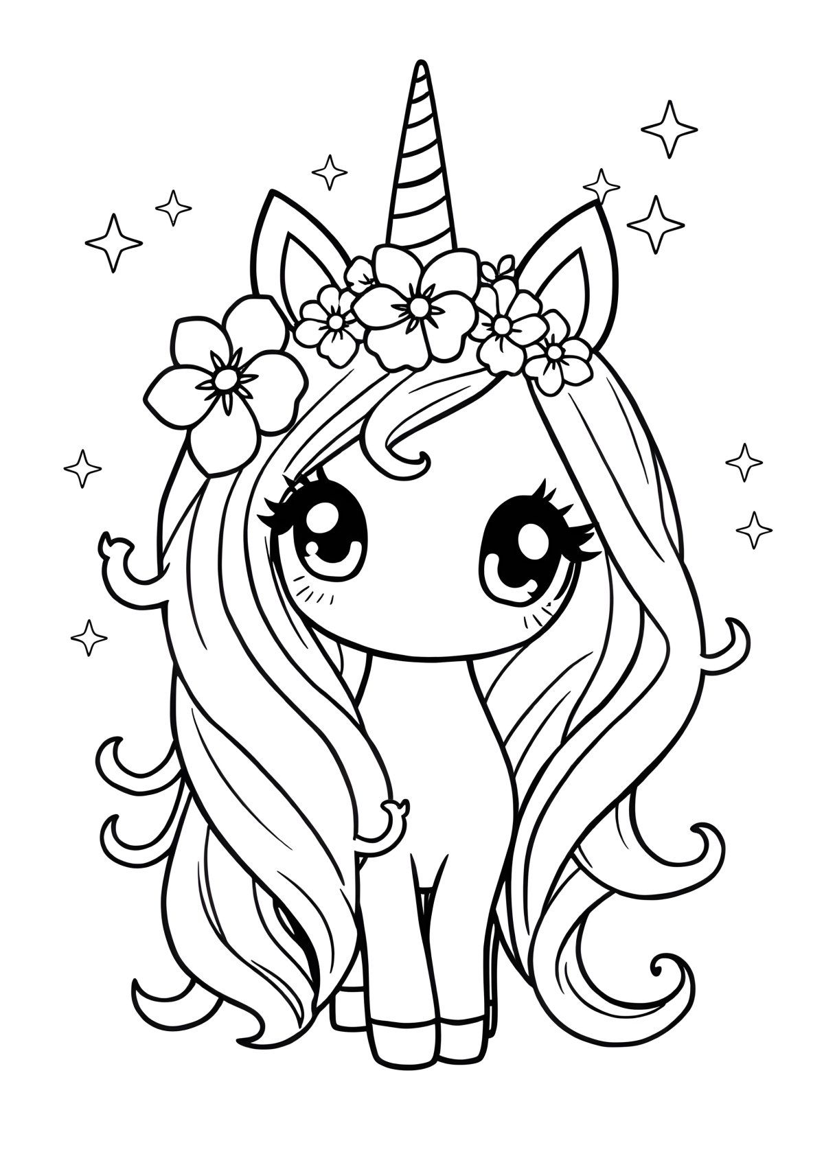 Gacha Life Unicorn Girl Coloring Page coloring page for kids