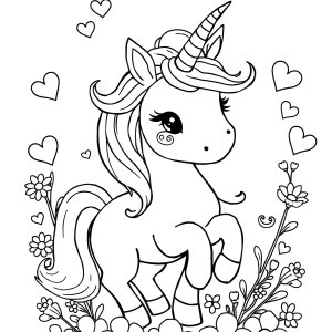 Sweet Unicorn Coloring Page coloring page for kids