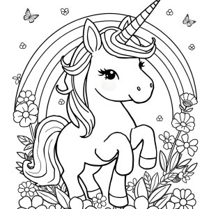 Color By Number Coloring Page Unicorn coloring page for kids
