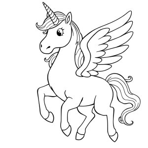 Coloring Page Pegasus Unicorn coloring page for kids