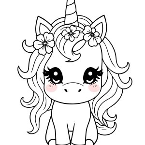 Kawaii Hard Unicorn Coloring Page coloring page for kids
