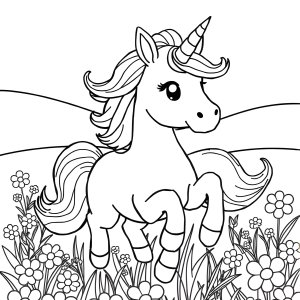 Kids Coloring Page Printable Unicorn coloring page for kids