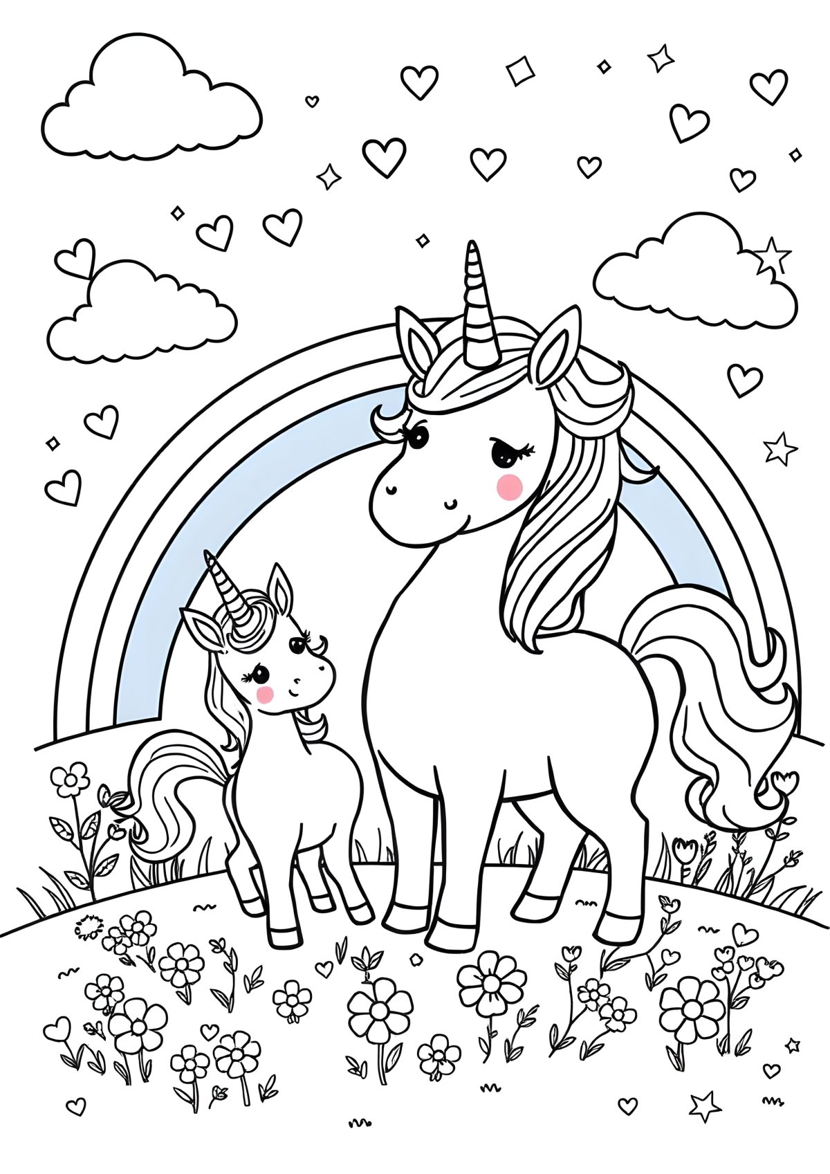 Lol Unicorn Family Coloring Page coloring page for kids